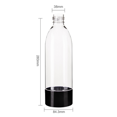 Black Cap And Base 1000ML Soda Maker Bottle For Home Or On-The-Go