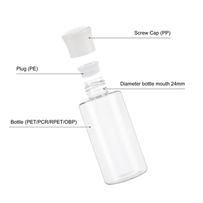 150ml Cylinder OEM Plastic Bottle Cosmetic Custom Color With Screw Cap